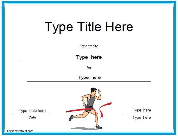 Sports Certificates Running Award Certificate Template Cross Country Templates Free