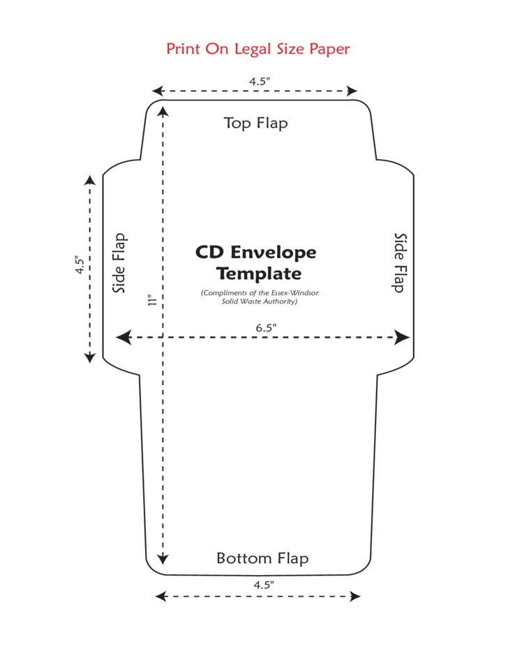 Standard CD Envelope Template Free Download Cd