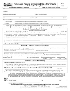 State Of Nebraska Sales Tax Fill Online Printable Fillable Certificate