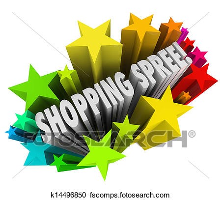 Stock Illustrations Of Shopping Spree Words Stars Winner Sweepstakes Clipart