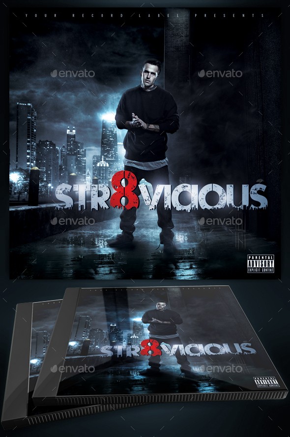 Straight Vicious Mixtape CD Cover Template By Yellow Emperor Cd Templates