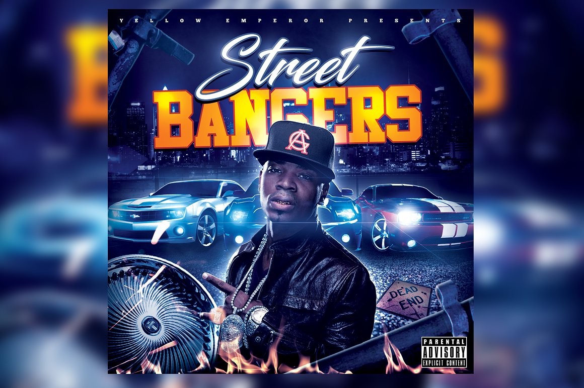 Street Bangers Mixtape CD Cover Templates Creative Market Cd