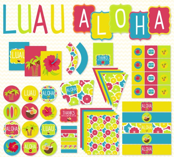 Summer Luau PRINTABLE Party By Love The Day In 2018 Free Printables