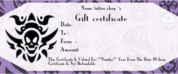 Tattoo Gift Certificate Template 12 Free Templates To Boost Your Card