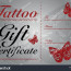 Tattoo Gift Certificate Template Free Giftsite Co Card