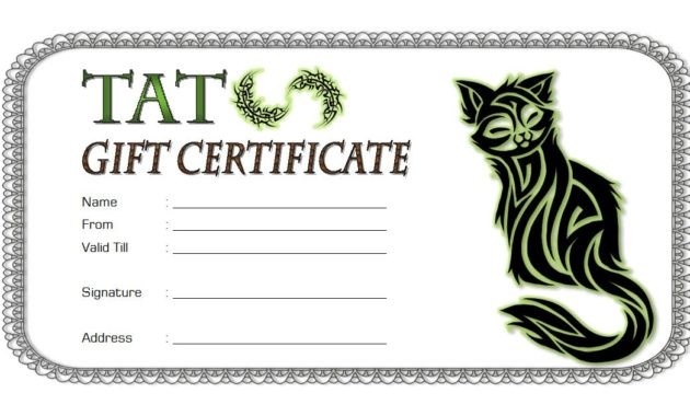 Tattoo Gift Certificate Templates Word Biya Template Free