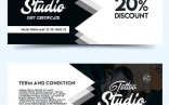 Tattoo Studio Free Gift Certificate Template Coupon Download Voucher