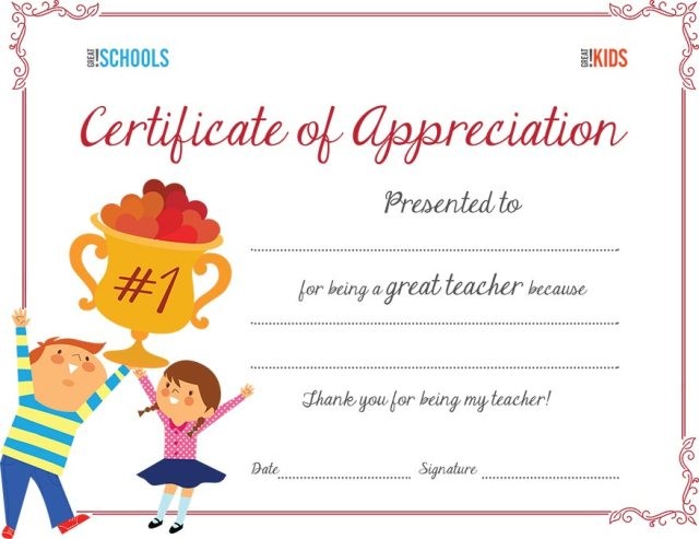 Teacher Appreciation Certificate Wording Zrom Tk