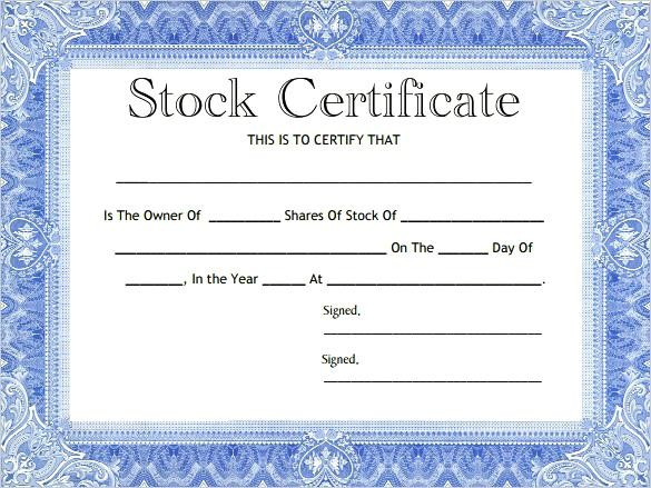Template Corporate Stock Certificate Format Free In Word And Company Share Doc