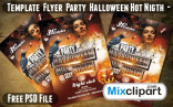 Template Flyer Halloween Hot Nigth Free Psd File Mixclipart Com Download