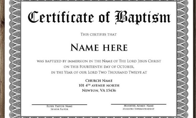 Template For Baptism Certificate Zrom Tk Download