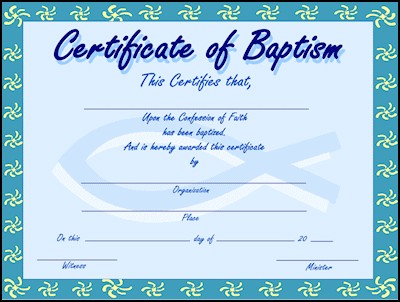Template For Baptism Certificate Zrom Tk Water