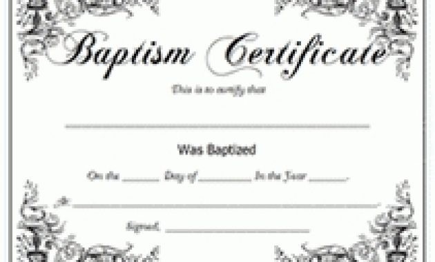Template For Baptism Certificate Zrom Tk Wording