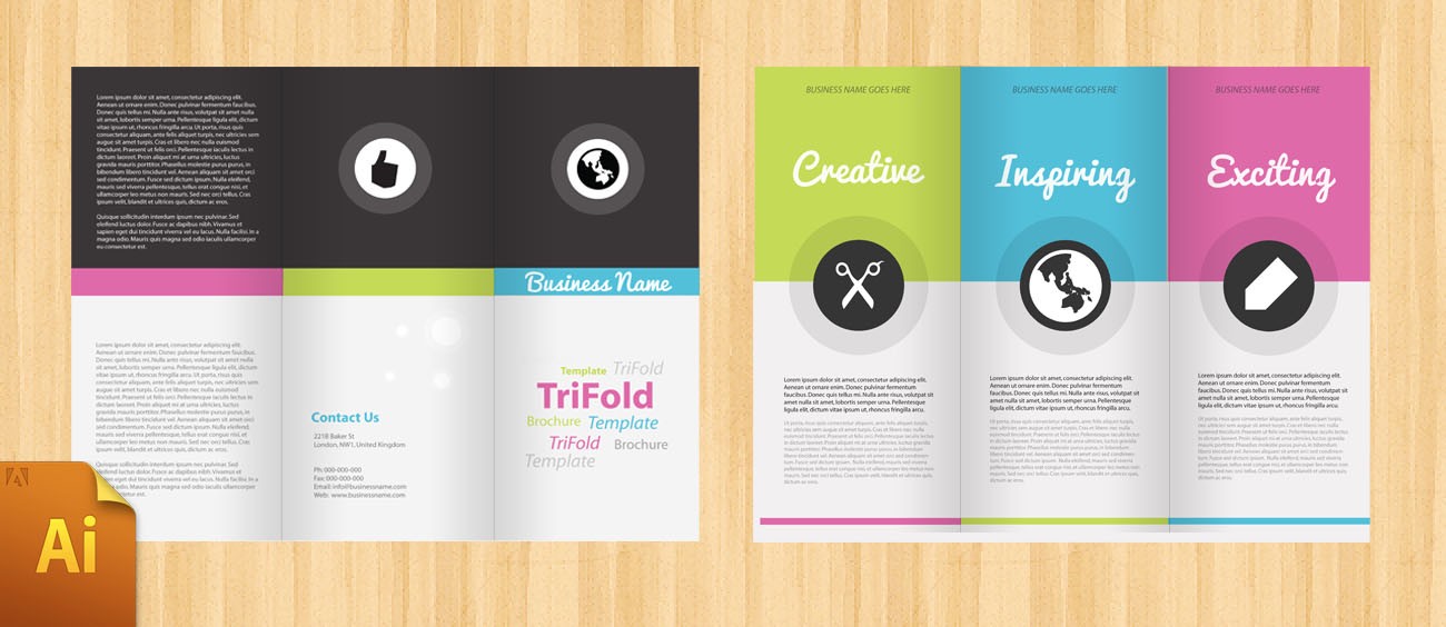 Template Tri Fold Brochure Zrom Tk Adobe