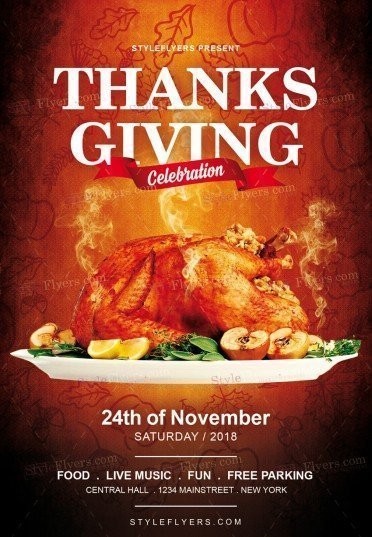 Thanksgiving Day PSD Flyer Template 21296 Styleflyers Templates Free