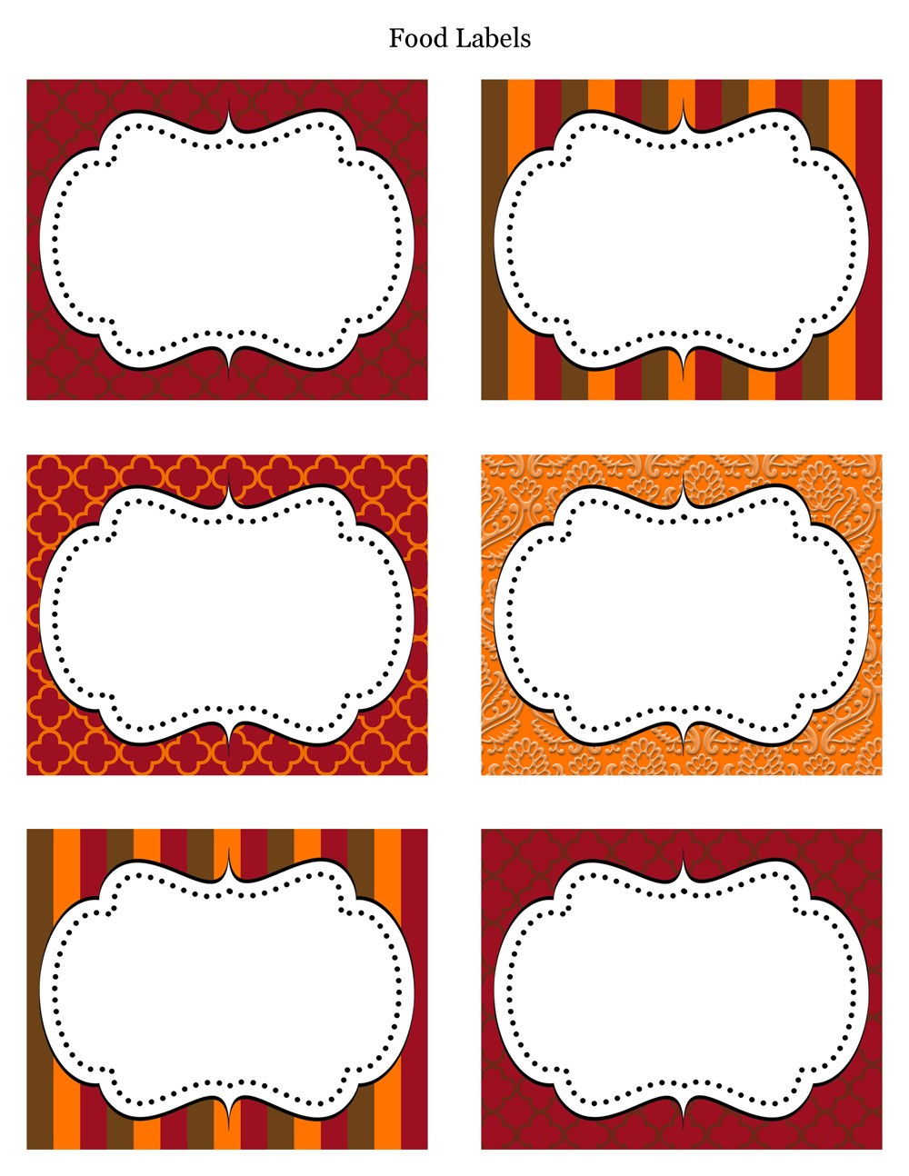 Thanksgiving Label Templates Free Cake Template