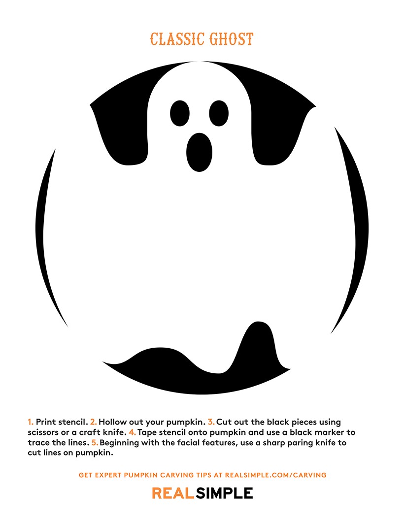 The Best Ghost Pumpkin Designs Real Simple Stencil