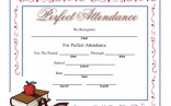 This Printable Certificate Honoring Perfect Attendance At School Blank Of