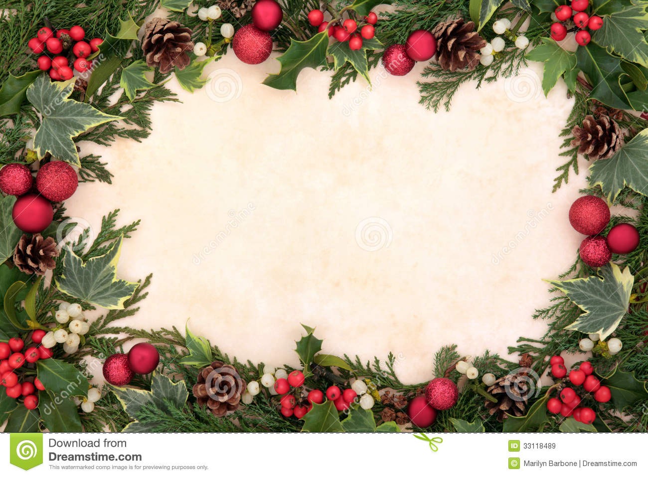 Traditional Christmas Border Stock Image Of Gift Xmas 33118489 Ivy