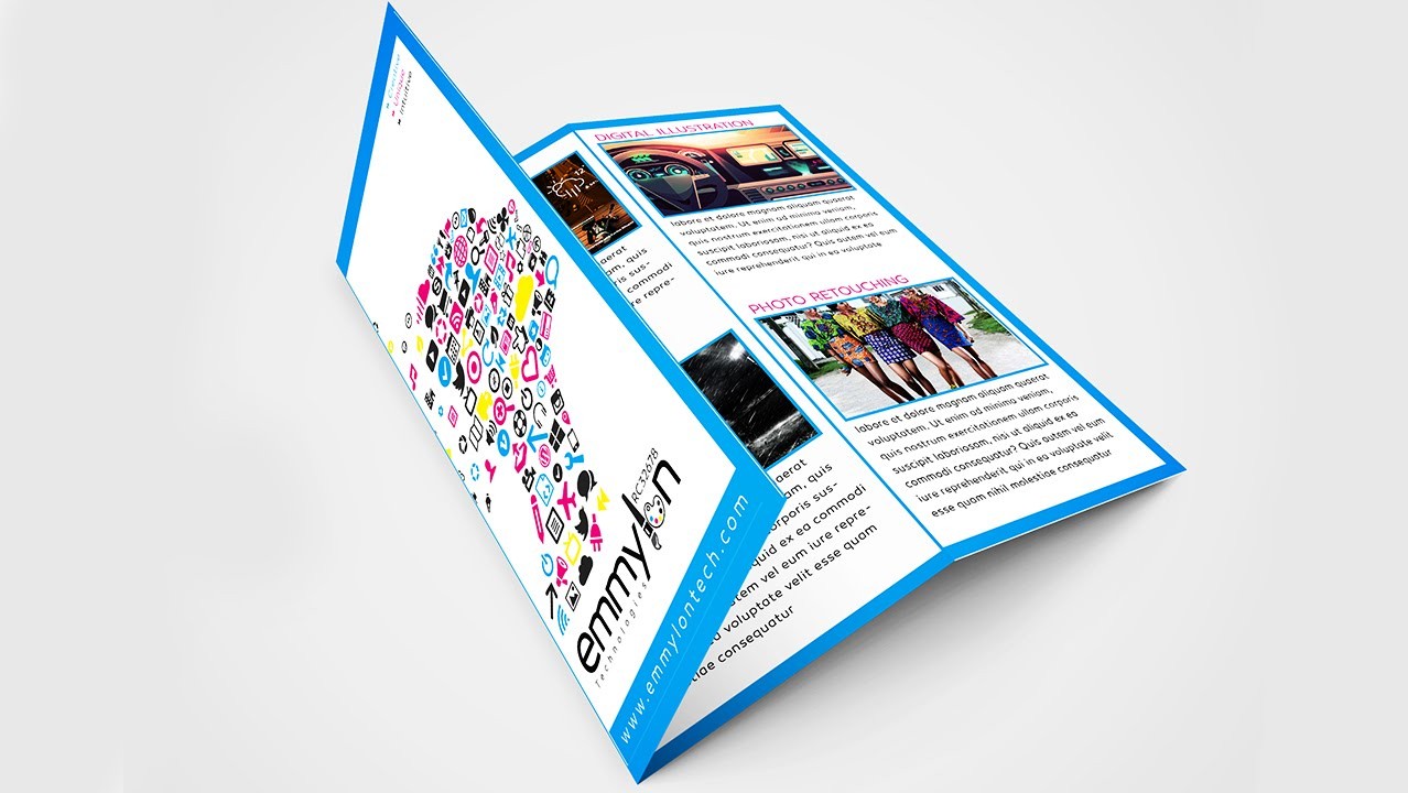Tri Fold Brochure Design Layout Adobe Illustrator SpeedArt