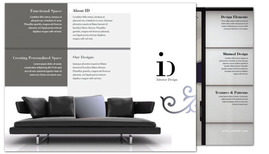 Tri Fold Brochure Template For Interior Design Order Custom