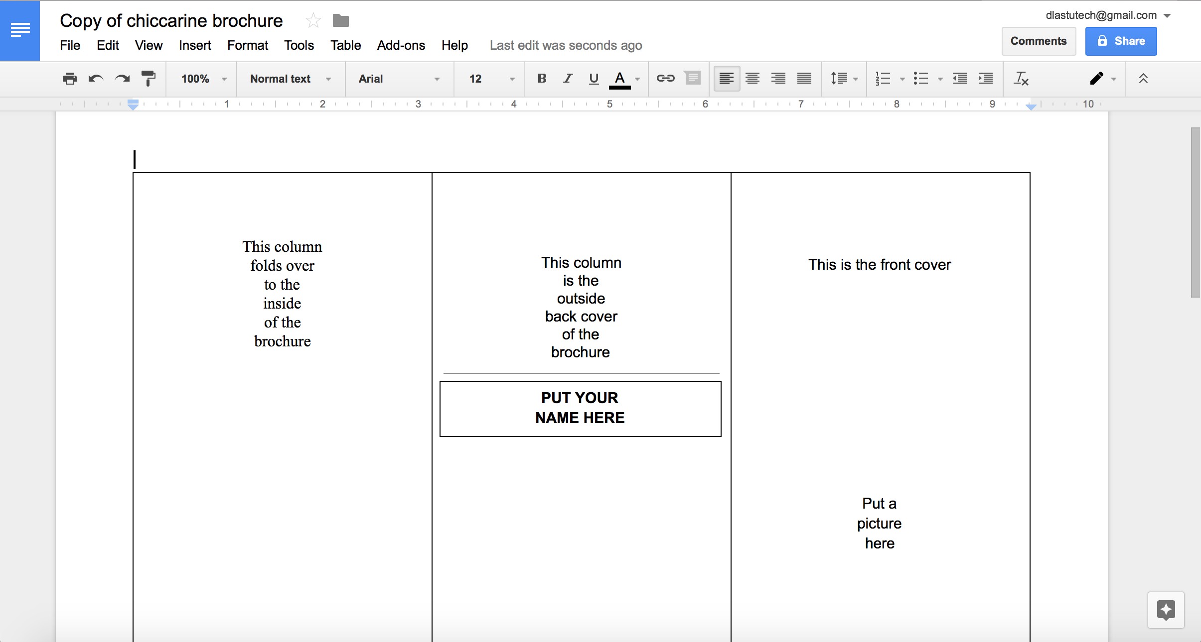 Tutorial Making A Brochure Using Google Docs From Template How To Make 3 Fold On