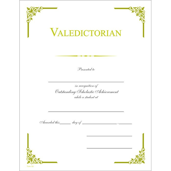 Valedictorian 700 Certificate Jones School