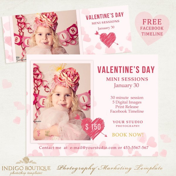 Valentines Day Mini Session Template With FREE Facebook Timeline 2 Free Photography Templates