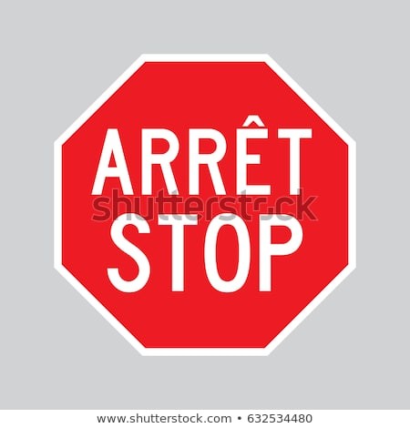 Vector Arret Stop Sign French English Stock Royalty Free