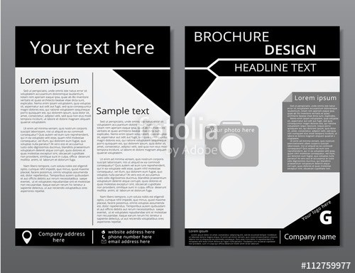 Vector Flyer Brochure Design Geometric Template Abstract Black And White