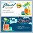 Vector Gift Travel Voucher Template Tropical Island Landscape Vacation Certificate Free