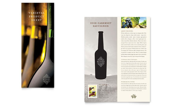 Vineyard Winery Brochure Template Design Wine