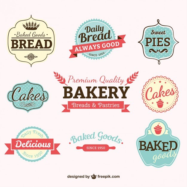 Vintage Bakery Labels Vector Free Download Cake Label Template
