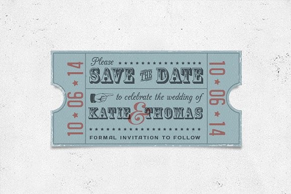 Vintage Save The Date Card Invitation Templates Creative Market Powerpoint Template