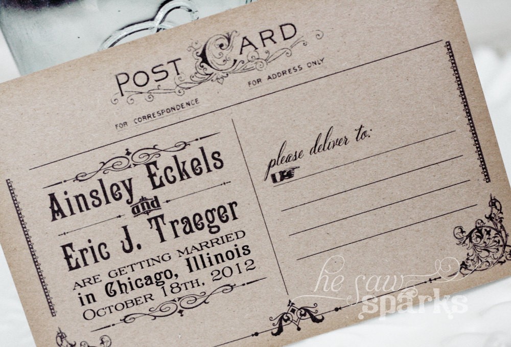Vintage Save The Date Postcards Postcard Diy Free Printable