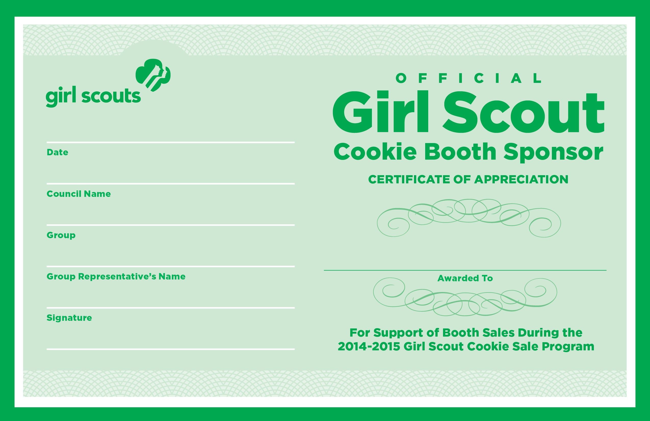 Volunteer Certificates Of Appreciation For Girl Scout Google Certificate