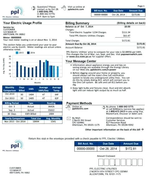 Water Bill Template | TUTORE.ORG - Master of Documents