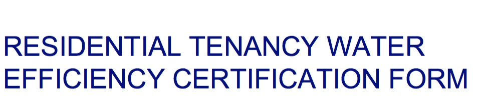 Water Efficiency Certificate Certification Form