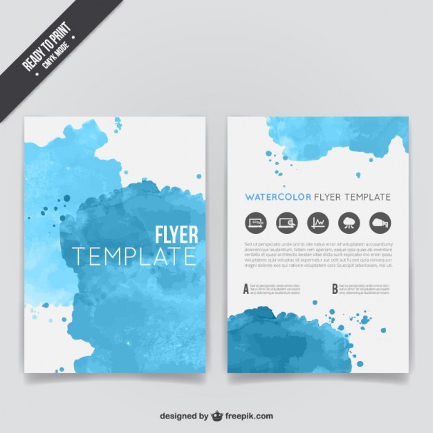 Watercolor Flyer Template Vector Free Download Art Flyers Templates