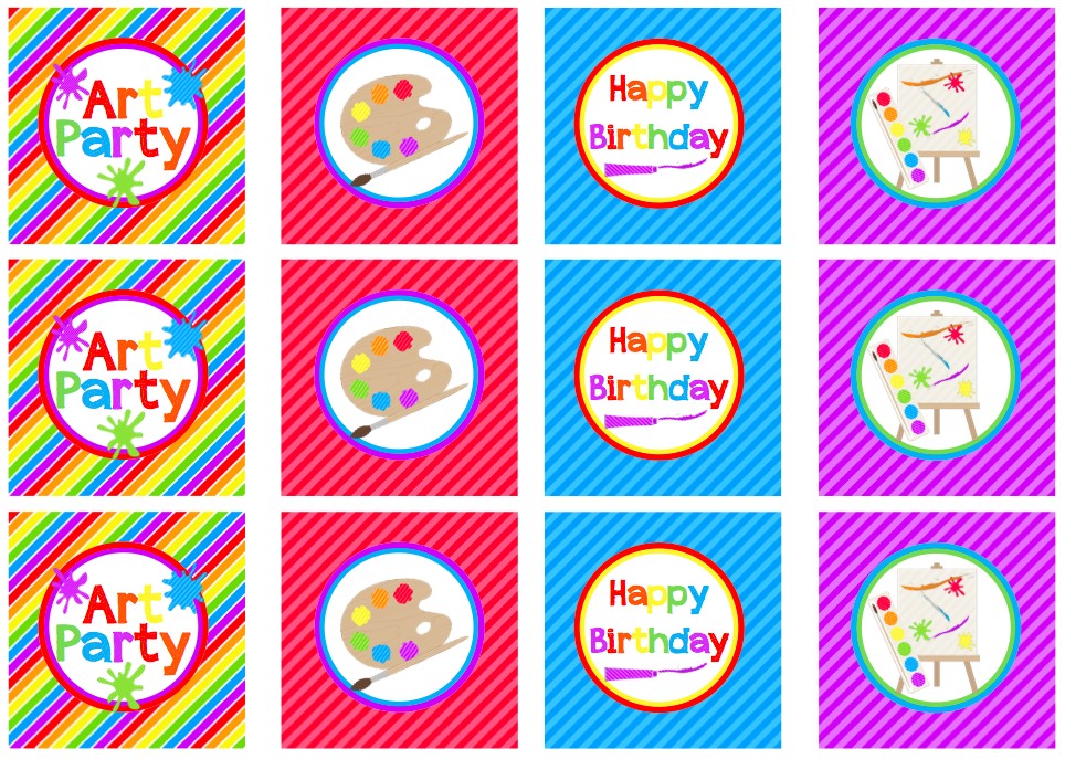 We Heart Parties Free Printables Art Party Templates