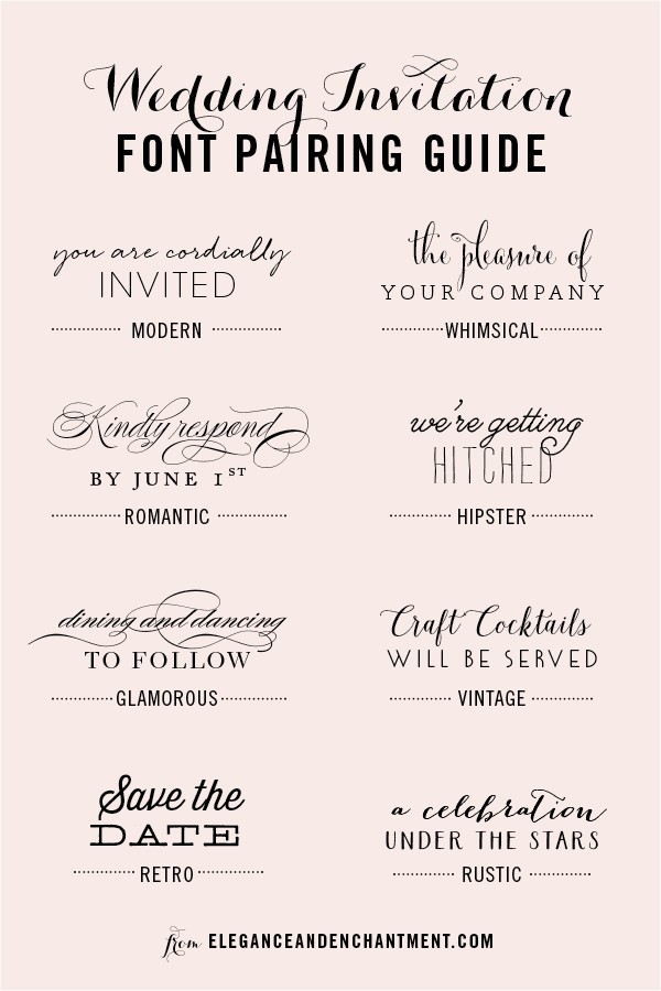 Wedding Invitation Font Pairing Guide MichelleHickey Design Sign Fonts