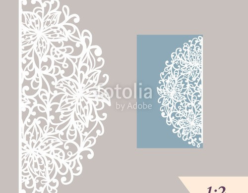 Wedding Invitation Or Greeting Card With Abstract Ornament Vector Free Laser Cutter Templates