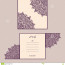 Wedding Invitation Or Greeting Card With Abstract Ornament Vector Paper Cut Templates