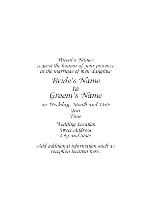Wedding Invitation Templates Uk Sample Invitations Wording