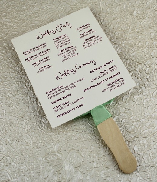 Wedding Program Paddle Fan Template Matelasse Design Download Programs