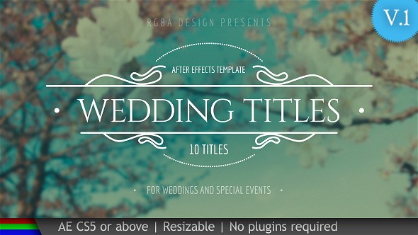 Wedding Titles By Rgba Design VideoHive After Effects Title Templates