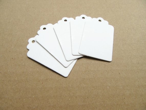 White Gift Tags Blank Paper Etsy Favor