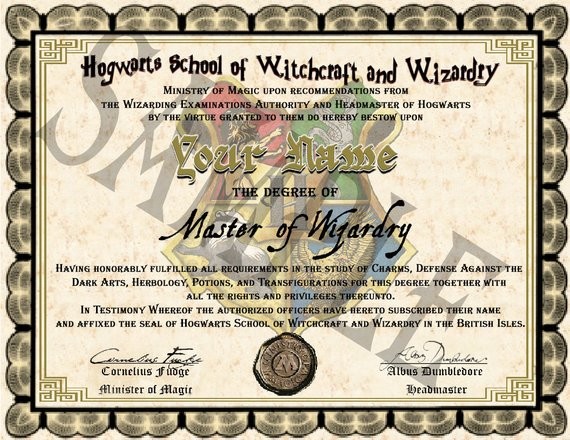 Wizarding School Diplomas Etsy Make Your Own Hogwarts Diploma