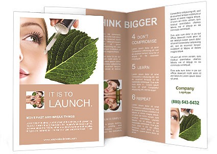 Woman Dyed Organic Cosmetics Brochure Template Design ID Skin Care Samples