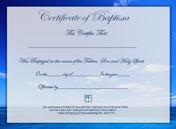 Word Certificate Template 49 Free Download Samples Examples Baptism